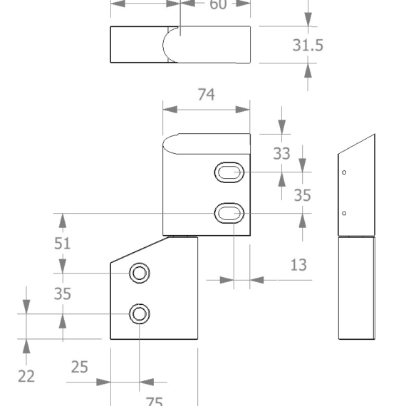 Block Hinge - Sharp Edge